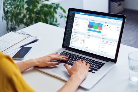 User on Laptop with DISA Dashboard Screen
