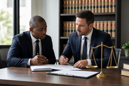 Legal Team Discussing Case in Law Firm Office-1
