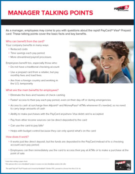 Manager Talking Points