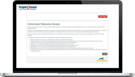 Background Check Software Device Screenshot