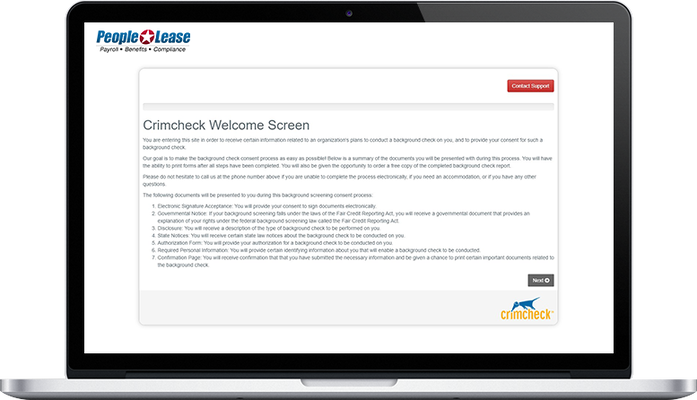 Background Check Software Device Screenshot