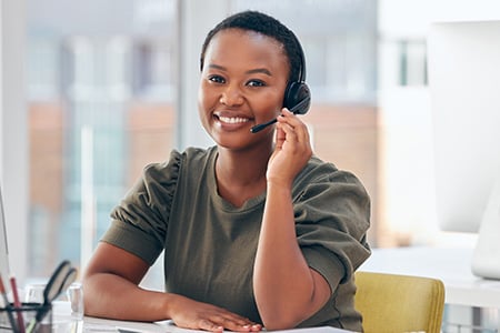 Customer Support Rep on a Call