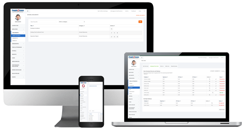 PEO Payroll Software Multi-Device Screenshot