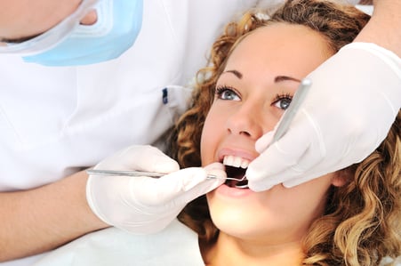 A Patient Getting Their Teeth Cleaned